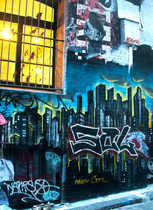 Walking graffiti tour of the city