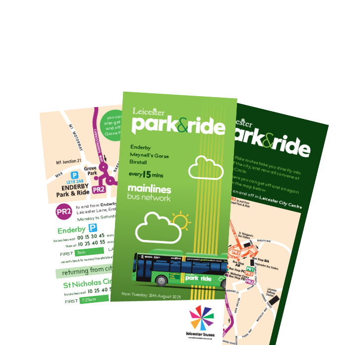 leicester park and ride leaflet