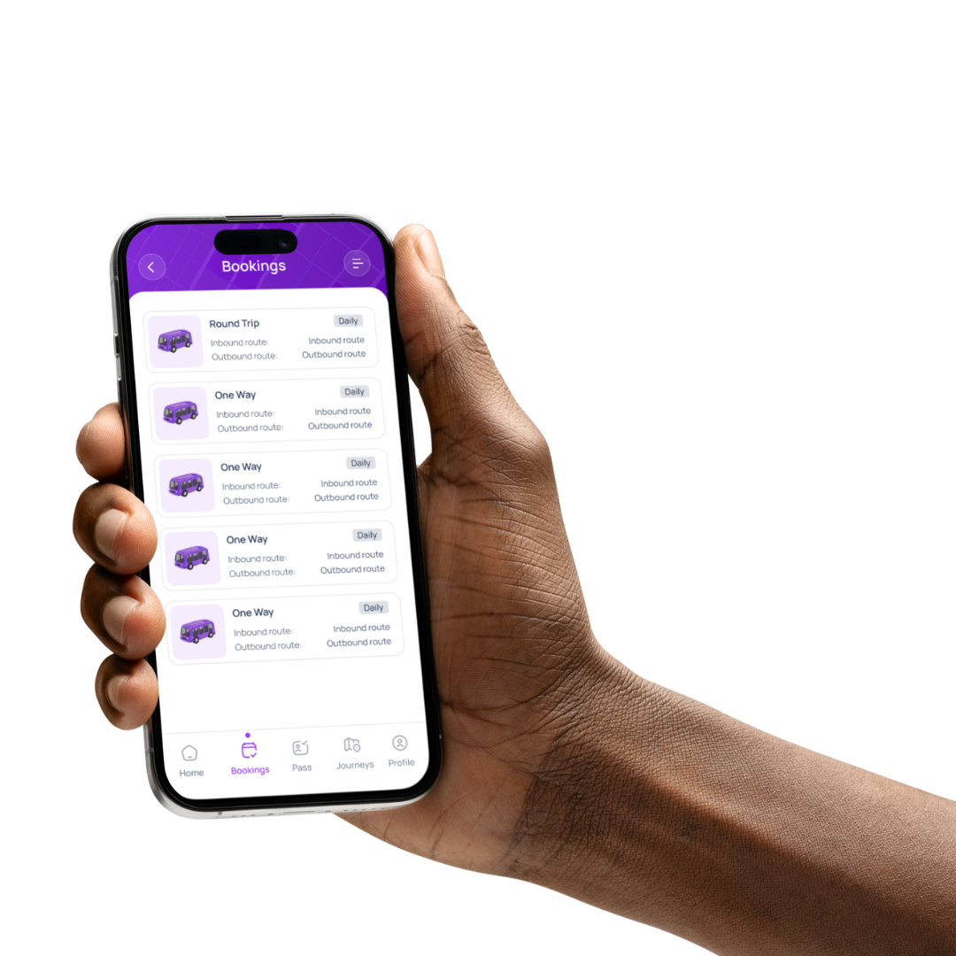 hand holding a phone showing the easy booking form 